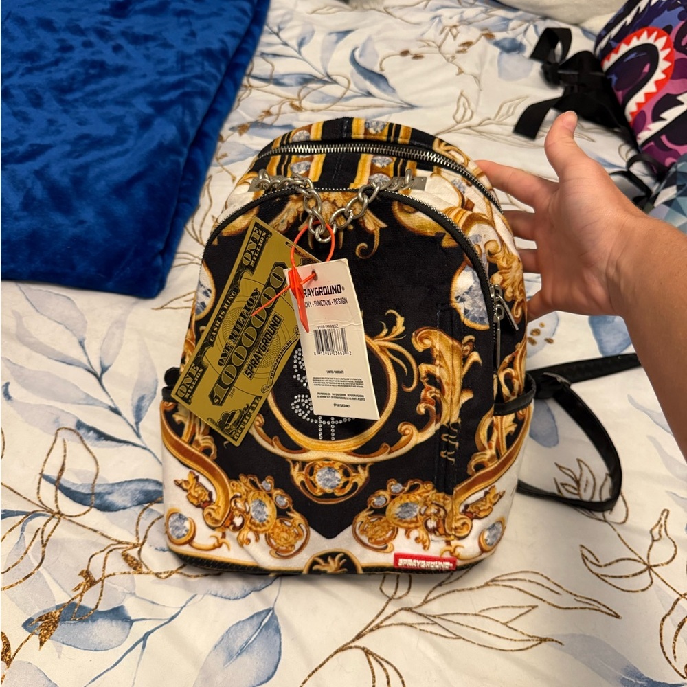 Sprayground Black and Gold Baroque Backpack